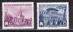 ГДР 1955, №433-434, Лейпцигская Ярмарка, 2 марки **
